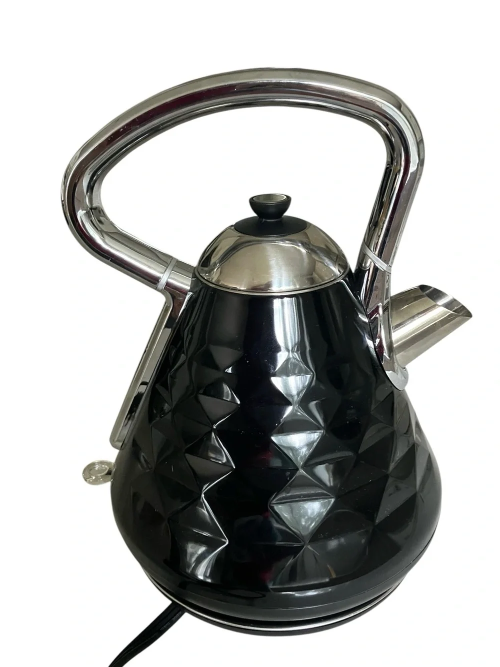 OVENTE Retro Electric Kettle, 1.7L Black Stainless Steel Tea Kettle, 1500W
